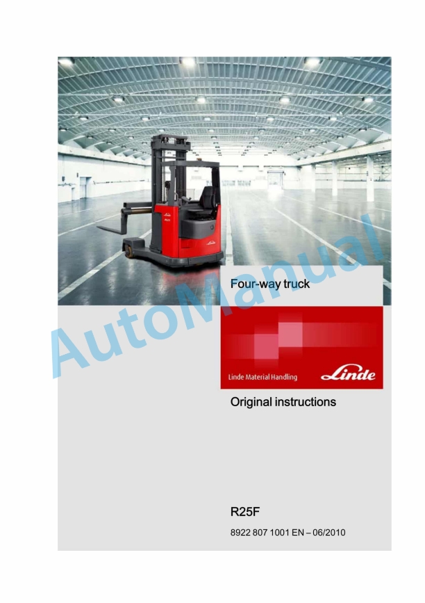 Linde 8922-01 - R25F Operating Instructions