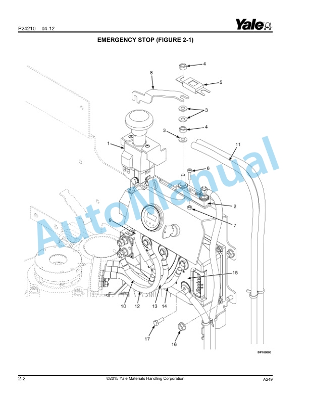 Alternative view of Yale A249 MP20 Parts Manual 550036892