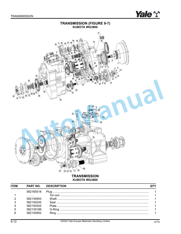Yale A7T0 GP50UX6, GP60UX6, GP70UX6 Parts Manual 550253259 3 Yale A7T0 GP50UX6, GP60UX6, GP70UX6 Parts Manual 550253259 - Image 3