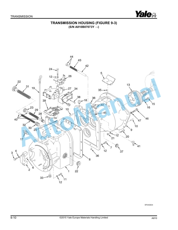Alternative view of Yale A810 GLP-GDP16-20AF-BF Parts Manual 504250718