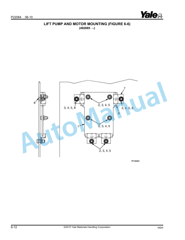 Alternative view of Yale A824 ESC020-25-030AB Parts Manual 520371730