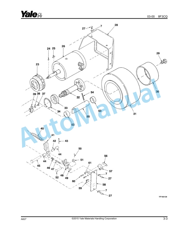 Alternative view of Yale A827 MPB040AC 4000 LB. Capacity Parts Manual 585088702