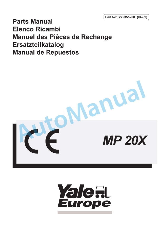 Yale A843 MP20X Parts Manual 272355200