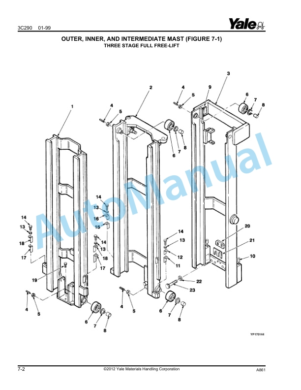 Alternative view of Yale A861 - C829 NDR030GA, NR045GA, NDR030CA, NR045CA Parts Manual 520371746