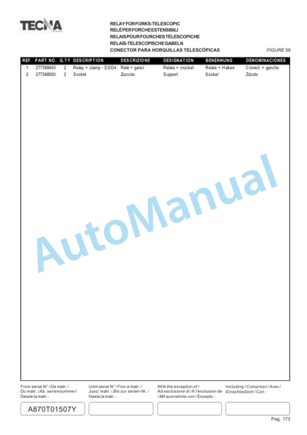 Yale A870 TMTC18 Parts Manual S71113200026 4 Yale A870 TMTC18 Parts Manual S71113200026-4
