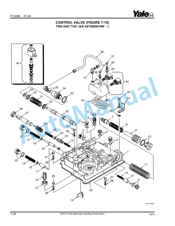 Alternative view of Yale A875 GP-GLP040-050RG Parts Manual 520371743