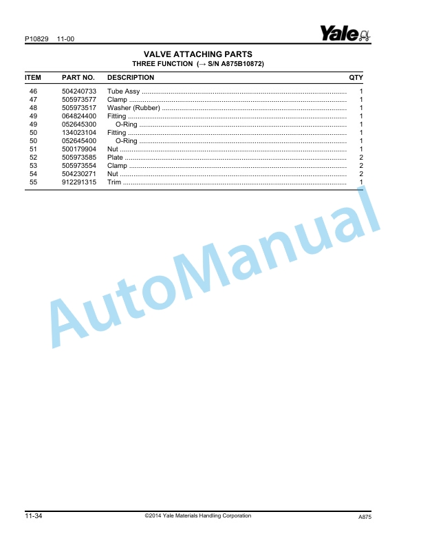 Yale A875 GP-GLP040-050RG Parts Manual 520371743 3 Yale A875 GP-GLP040-050RG Parts Manual 520371743 - Image 3