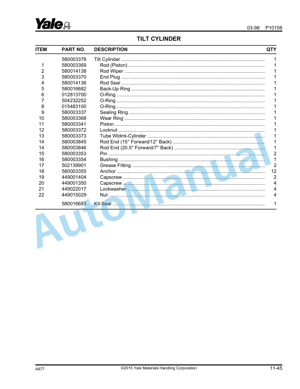 Yale A877 GLP-GDP300-360EA Parts Manual 520371753 5 Yale A877 GLP-GDP300-360EA Parts Manual 520371753 - Image 5