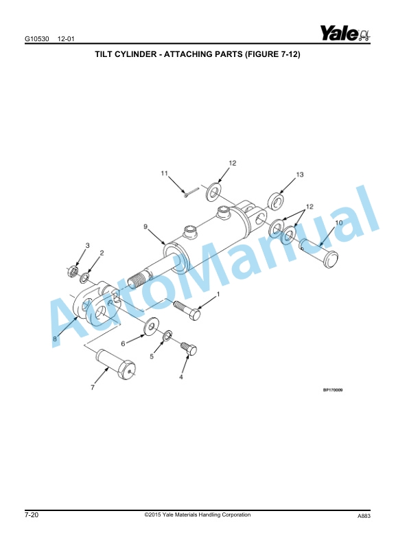 Alternative view of Yale A883 ESC030-040FA Parts Manual 524146646