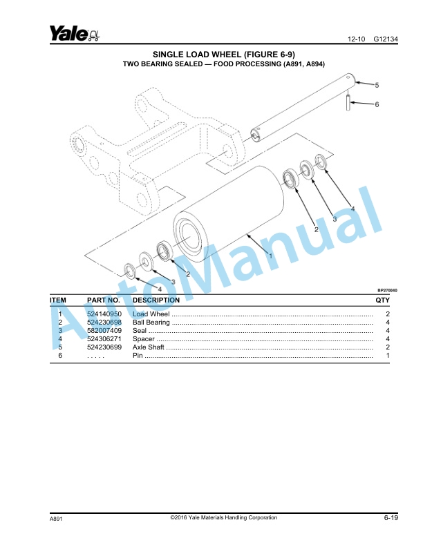 Yale A891 - A894 - A897 MPW080E, MPW065E, MPW060E Parts Manual 524142760 4 Yale A891 - A894 - A897 MPW080E, MPW065E, MPW060E Parts Manual 524142760 - Image 4
