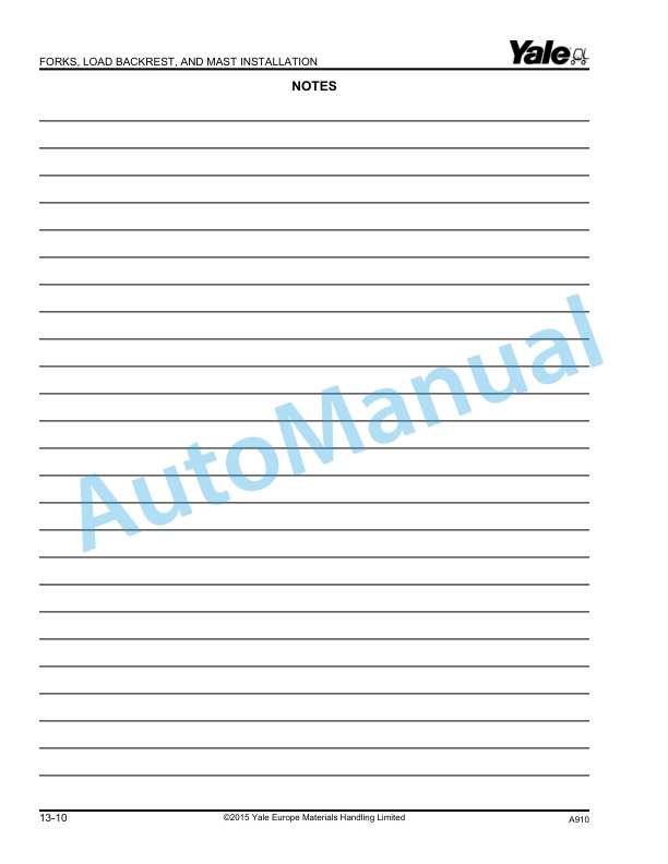 Yale A910 GLC20VX, GLC25VX, GLC30VX, GLC35VX Parts Manual 524260161 5 Yale A910 GLC20VX, GLC25VX, GLC30VX, GLC35VX Parts Manual 524260161 - Image 5