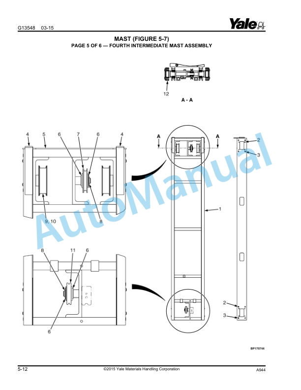 Yale A944 AER020AA Parts Manual 550121606 4 Yale A944 AER020AA Parts Manual 550121606 - Image 4