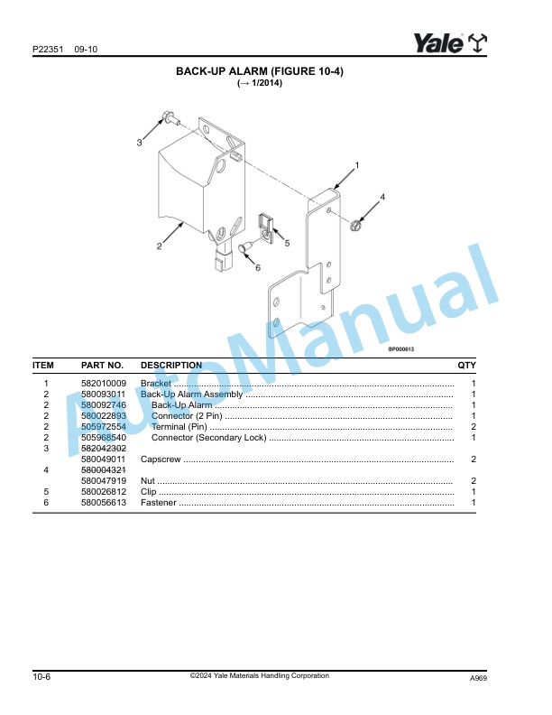 Yale A969 ERC030VA, ERC35VA, ERC040VA Parts Manual 550025805 5 Yale A969 ERC030VA, ERC35VA, ERC040VA Parts Manual 550025805 - Image 5