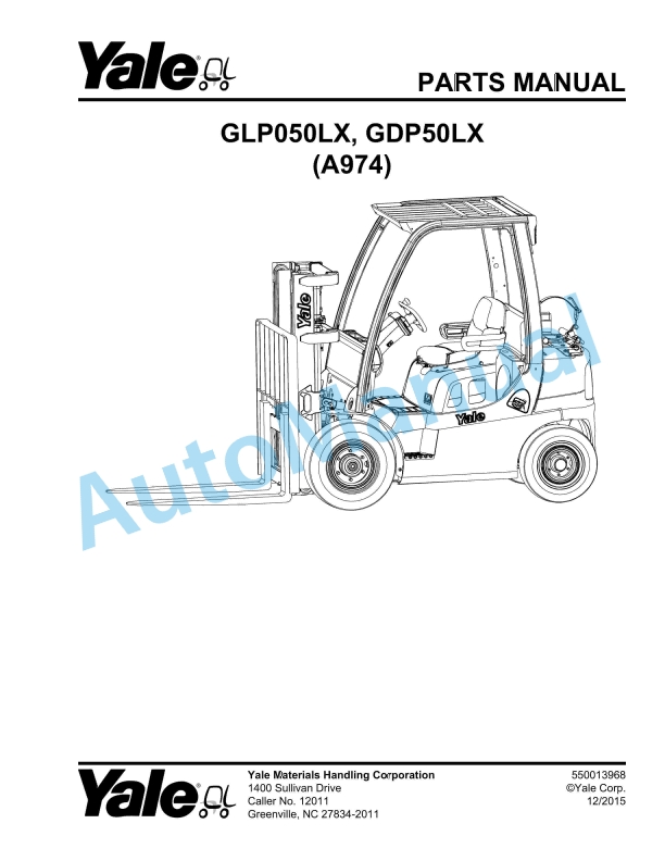 Yale A974 GLP050LX, GDP50LX Parts Manual 550013968
