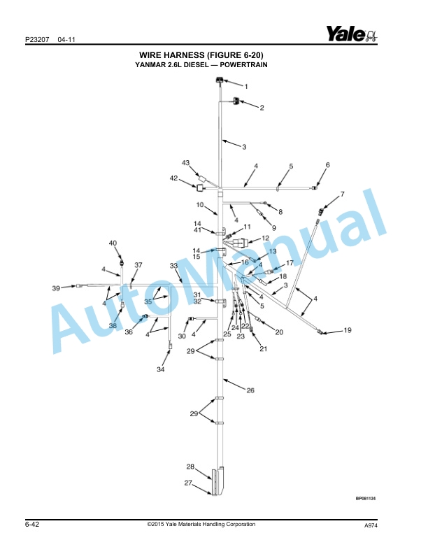 Alternative view of Yale A974 GLP050LX, GDP50LX Parts Manual 550013968