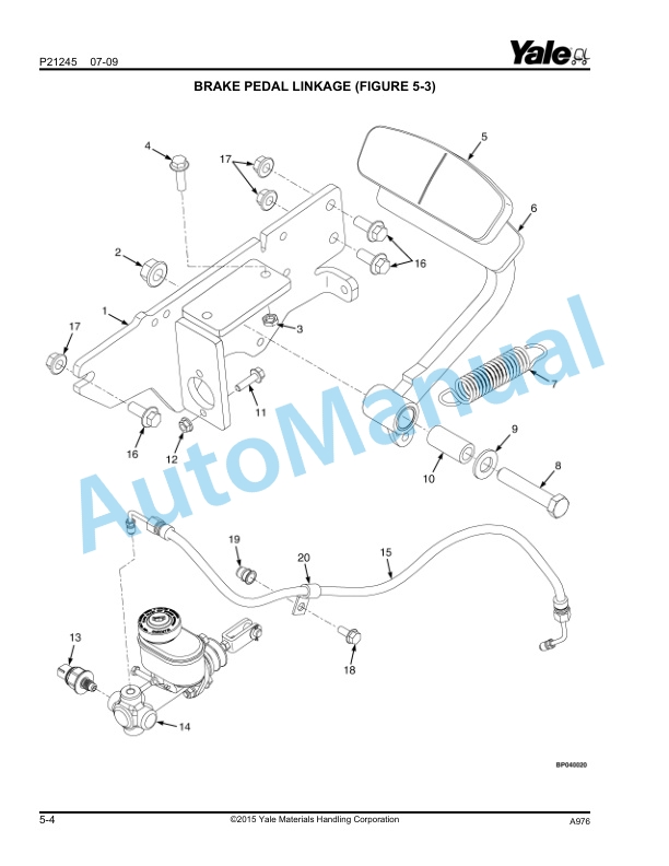 Alternative view of Yale A976 ERP045, 050, 060, 070VL Parts Manual 524319742