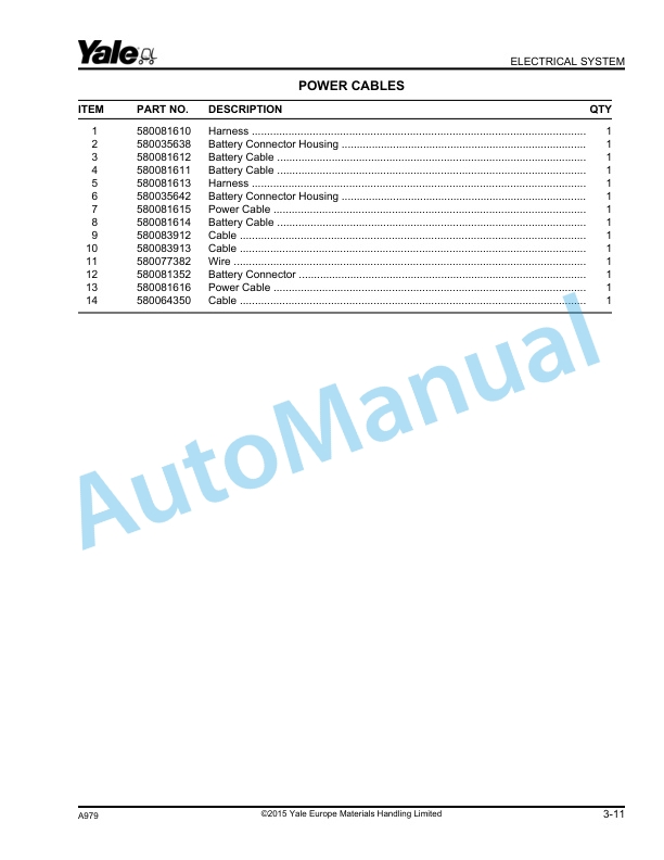 Yale A979 MP20XV Parts Manual 524279490 4 Yale A979 MP20XV Parts Manual 524279490 - Image 4