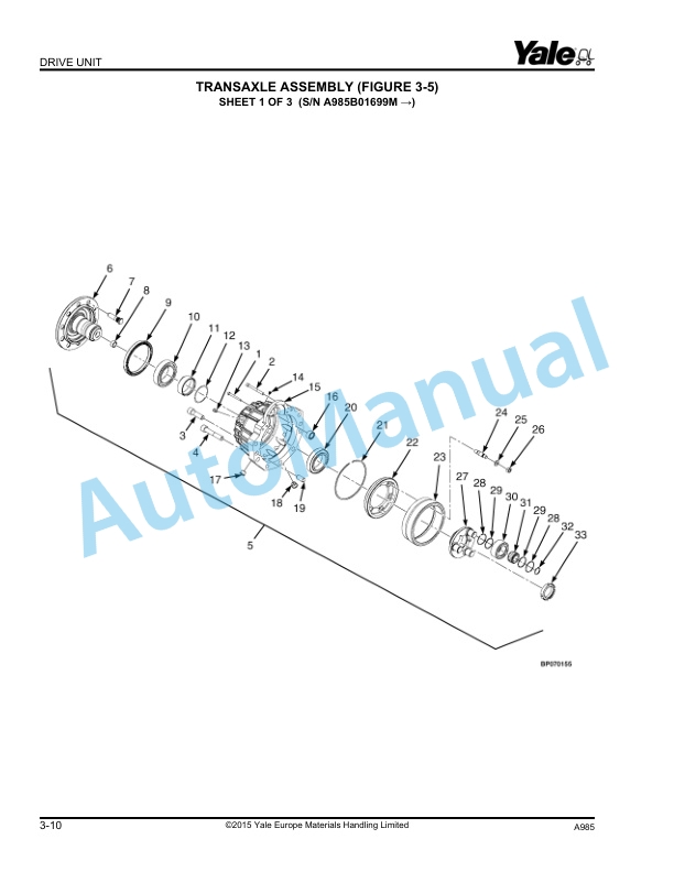 Alternative view of Yale A985 ERP40VM, ERP45VM, ERP50VM, ERP50VM6, ERP55VM6 Parts Manual 550041567