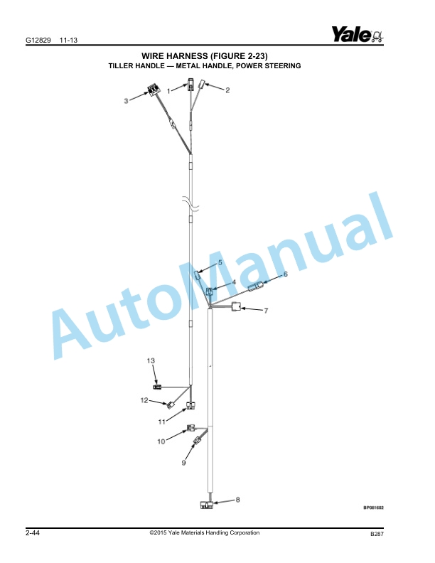 Alternative view of Yale B287 - B292 MPE080VG, MPE060VG Parts Manual 550090072