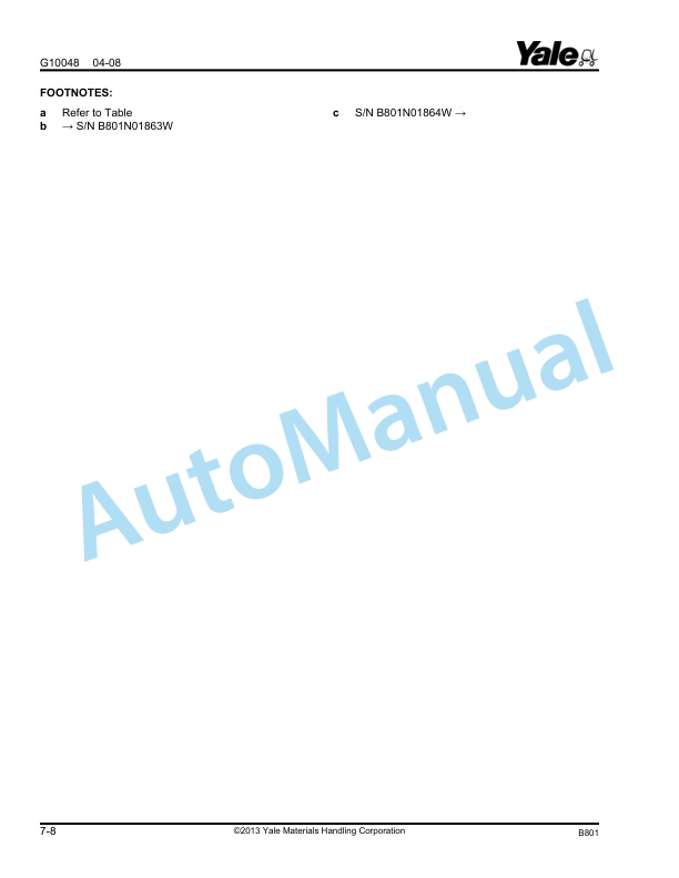 Yale B801 OS030EB 3.000 LB Capacity Parts Manual 524139969 3 Yale B801 OS030EB 3.000 LB Capacity Parts Manual 524139969 - Image 3