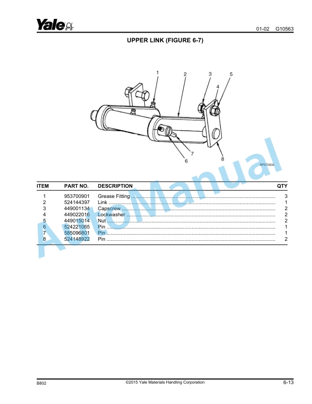 Yale B802 - B827 MPW045E, MPB040E Parts Manual 524142928 3 Yale B802 - B827 MPW045E, MPB040E Parts Manual 524142928 - Image 3