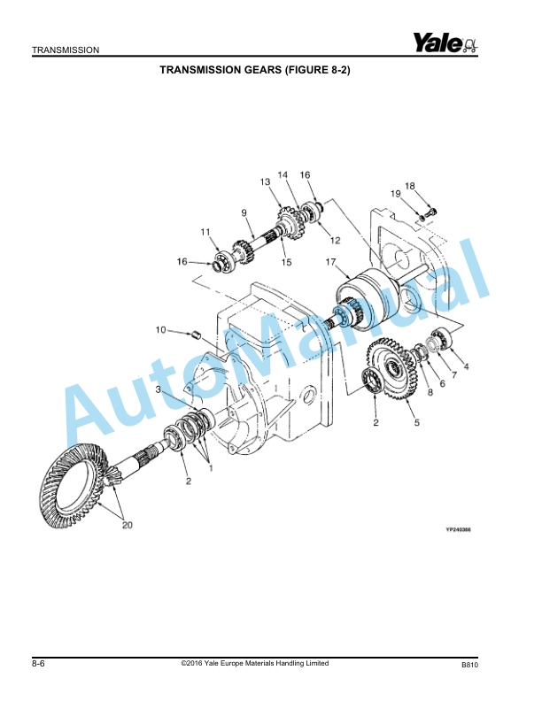 Alternative view of Yale B810 GDP030-040AF Parts Manual 524144914