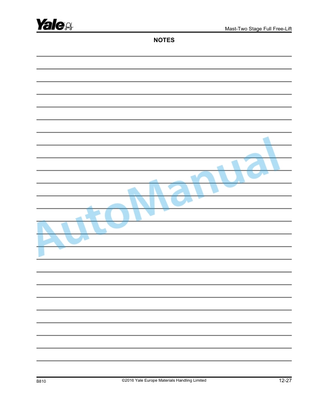 Yale B810 GDP030-040AF Parts Manual 524144914 5 Yale B810 GDP030-040AF Parts Manual 524144914 - Image 5