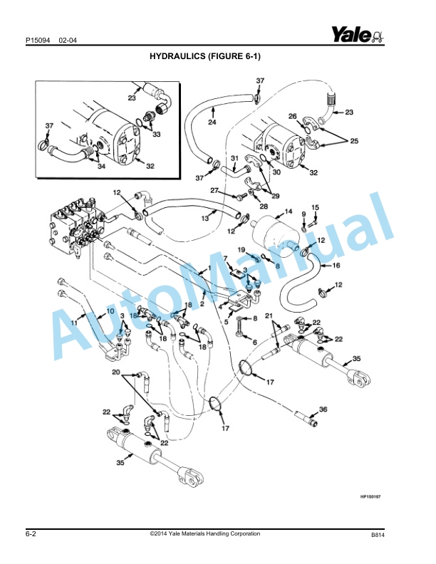 Alternative view of Yale B814 ERC030-40AH Parts Manual 524201836