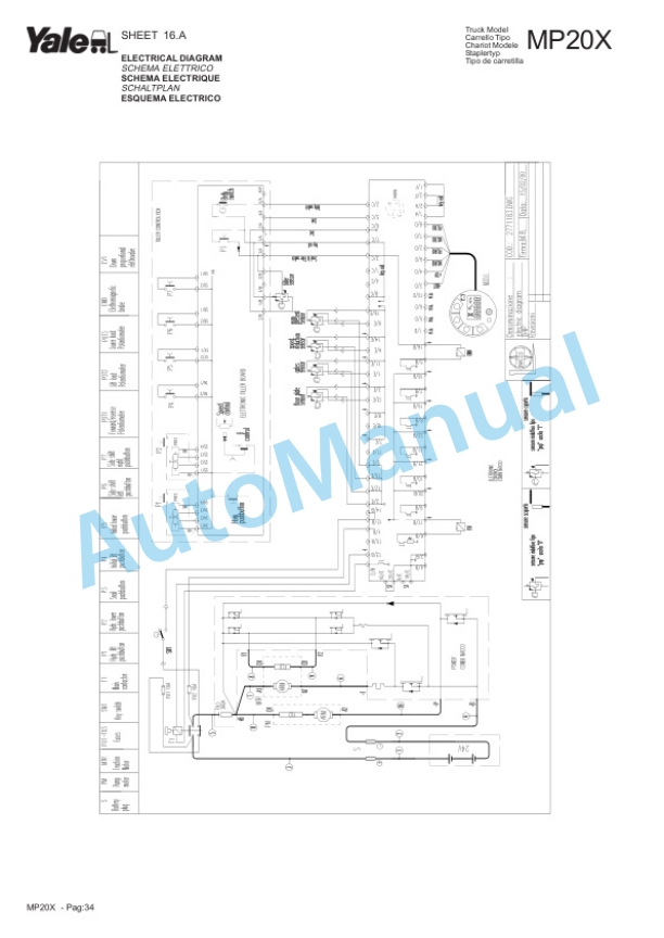 Yale B843 MP20X Parts Manual 272487600 5 Yale B843 MP20X Parts Manual 272487600-5