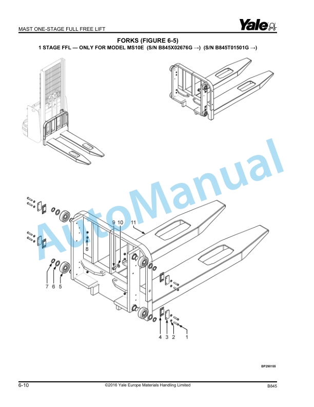 Yale B845 MS10E, MS24HBE Parts Manual 550085010 3 Yale B845 MS10E, MS24HBE Parts Manual 550085010 - Image 3