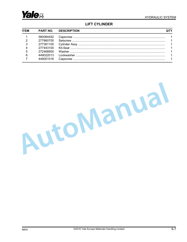 Yale B854 MP20T Parts Manual 524179299 4 Yale B854 MP20T Parts Manual 524179299 - Image 4