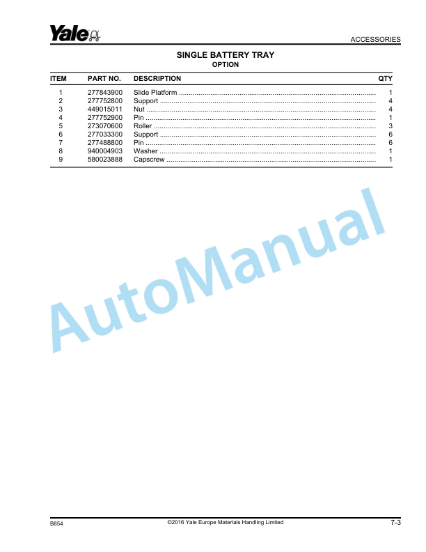Yale B854 MP20T Parts Manual 524179299 5 Yale B854 MP20T Parts Manual 524179299 - Image 5