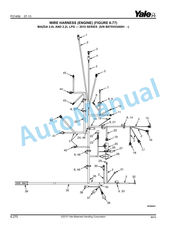 Alternative view of Yale B875 GP-GLP-GDP040VX, GP-GLP-GDP070VX Parts Manual 524240895
