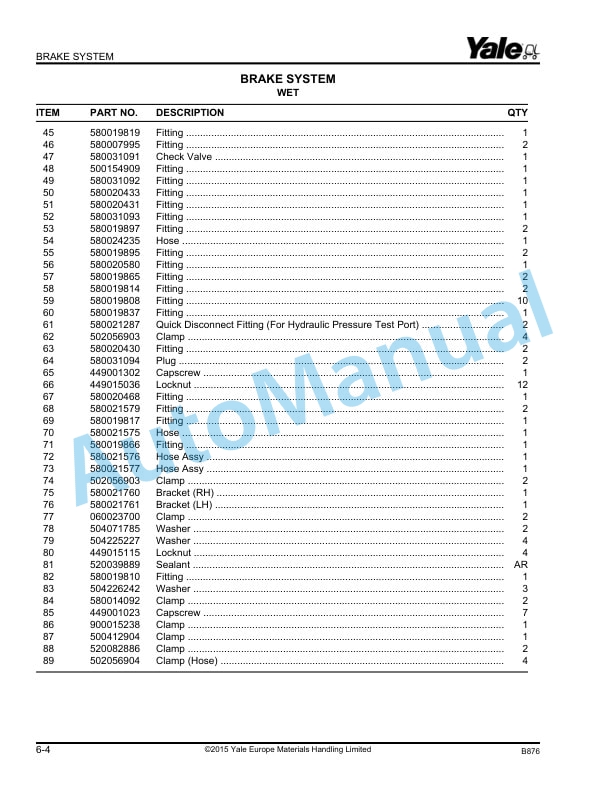 Alternative view of Yale B876 GDP80-120DB Parts Manual 524183707