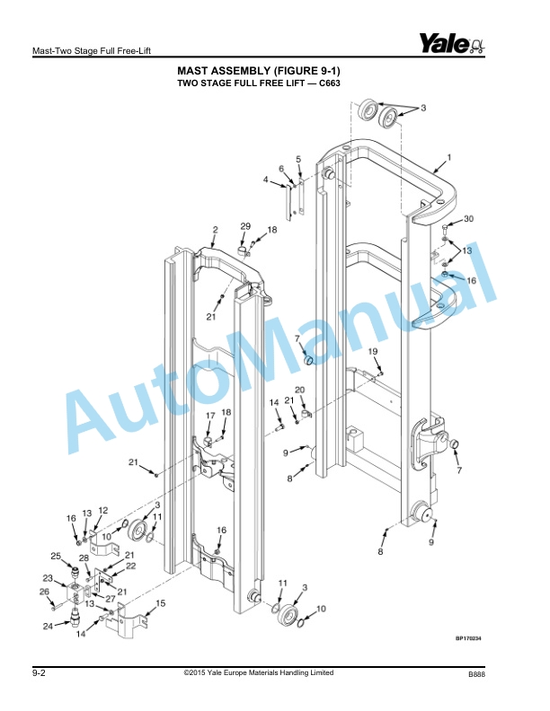 Yale B888 ERP13VC, ERP15VC Parts Manual 550038785 5 Yale B888 ERP13VC, ERP15VC Parts Manual 550038785 - Image 5
