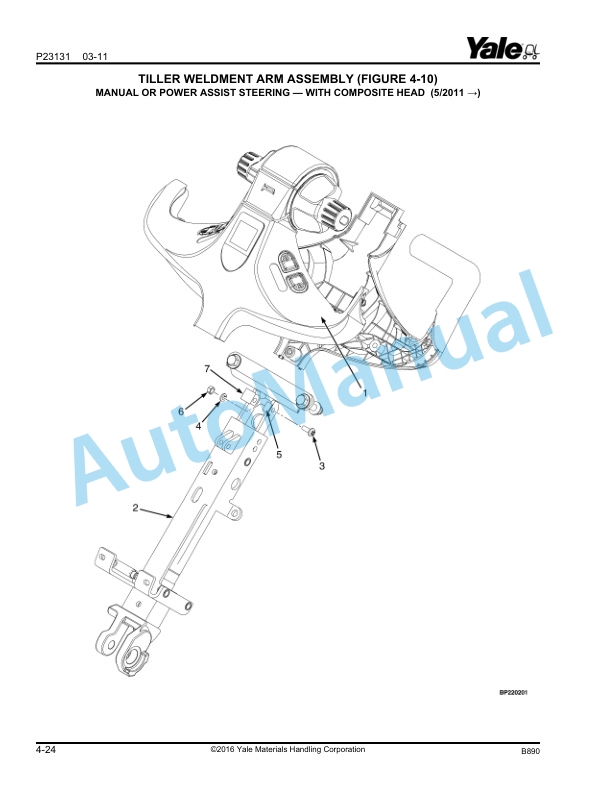 Alternative view of Yale B890 - B896 MPE080F, MPE060F Walkie Rider Parts Manual 524274694