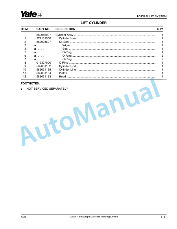 Yale B892 MP20XD Parts Manual 524329961 5 Yale B892 MP20XD Parts Manual 524329961 - Image 5