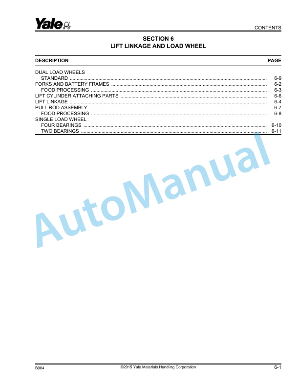 Yale B904 - B905 MPC060-F, MPC080-F Parts Manual 524299096 3 Yale B904 - B905 MPC060-F, MPC080-F Parts Manual 524299096 - Image 3