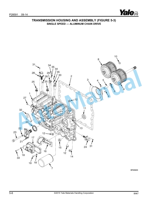 Alternative view of Yale B967 GLC050LX Parts Manual 550109104