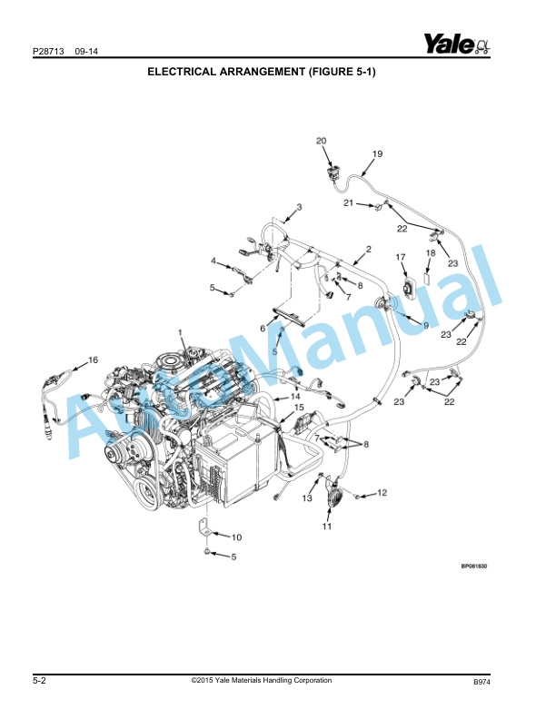 Alternative view of Yale B974 GLP050LX, GDP50LX Parts Manual 550109177