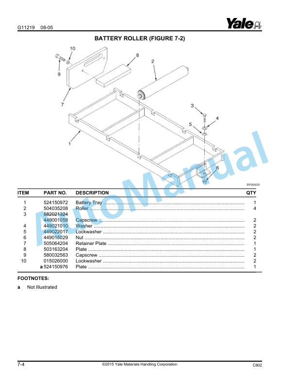 Yale C802 MPW050E Parts Manual 524254442 3 Yale C802 MPW050E Parts Manual 524254442 - Image 3