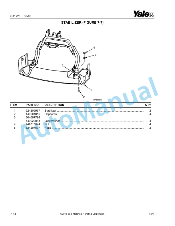 Yale C802 MPW050E Parts Manual 524254442 4 Yale C802 MPW050E Parts Manual 524254442 - Image 4