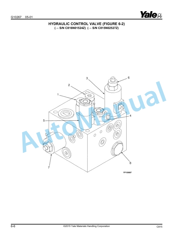 Alternative view of Yale C815 - C816 NDR030AE, NR035AE, NR040AE, NR045AE - NS040AF, NS050AF Parts Manual 524143974
