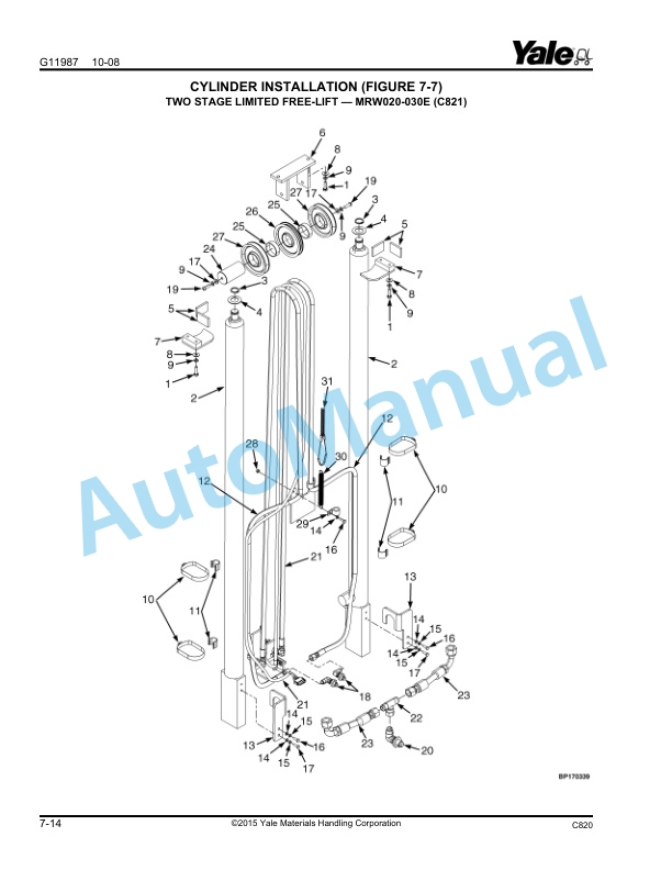 Alternative view of Yale C820 - C821 MSW030-E, MSW040-E - MRW020-E, MRW030-E Parts Manual 524167345