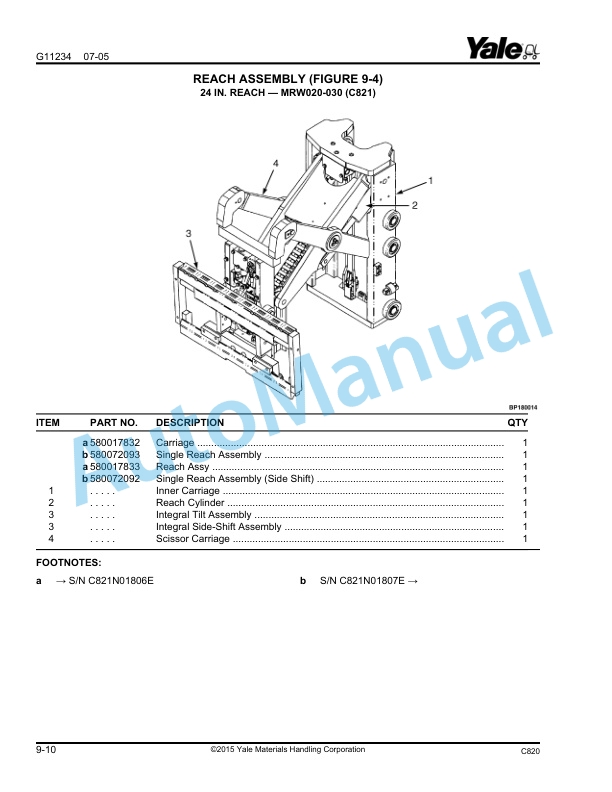 Yale C820 - C821 MSW030-E, MSW040-E - MRW020-E, MRW030-E Parts Manual 524167345 3 Yale C820 - C821 MSW030-E, MSW040-E - MRW020-E, MRW030-E Parts Manual 524167345 - Image 3