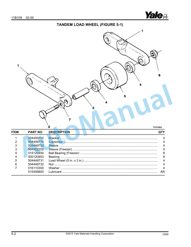 Alternative view of Yale C826 OS-SS030BD 3.000 LB Capacity Parts Manual 524139970