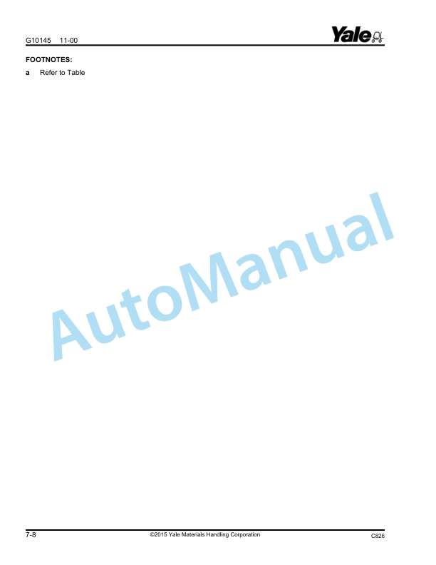 Yale C826 OS-SS030BD 3.000 LB Capacity Parts Manual 524139970 3 Yale C826 OS-SS030BD 3.000 LB Capacity Parts Manual 524139970 - Image 3