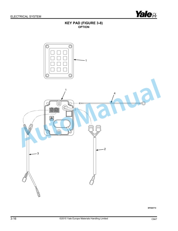 Alternative view of Yale C847 MS12X, MS15X Parts Manual 524329956