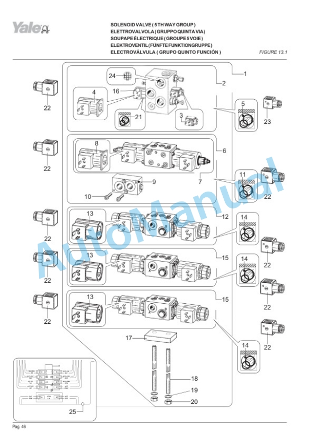 Yale C849 MR14, MR14H, MR16, MR16H, MR20, MR20H, MR25, MR16N, MR20W Parts Manual 524158718-3