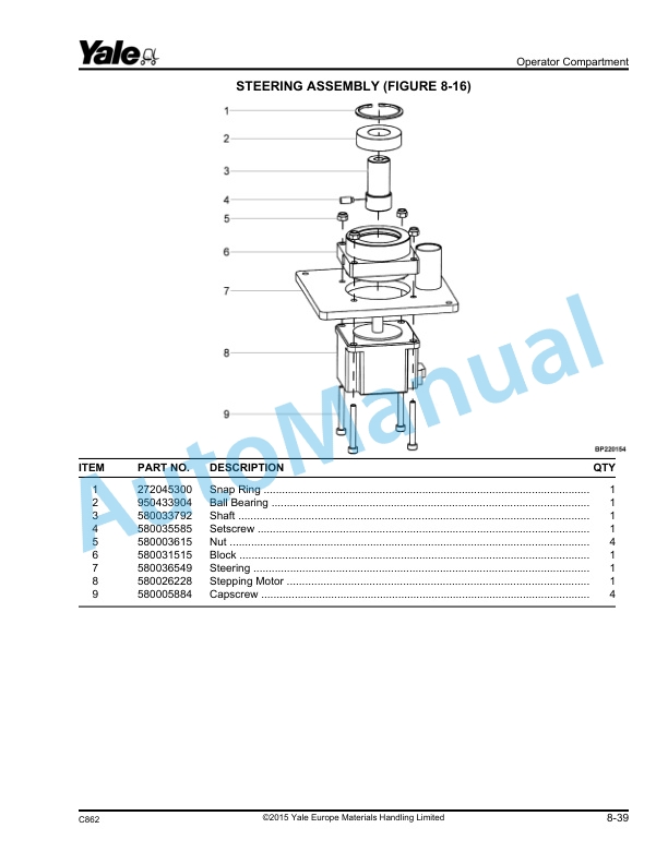 Yale C862 MO10E AC Parts Manual 550006559 5 Yale C862 MO10E AC Parts Manual 550006559 - Image 5